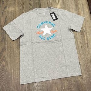NWT Converse Mens Deconstructed Chuck Taylor T-Shirt Short Sleeve Gray Size M
